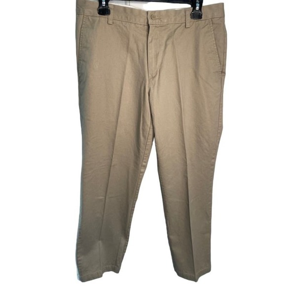 Chaps Men's Khaki Pants 34x30 Flat Front - Picture 1 of 4